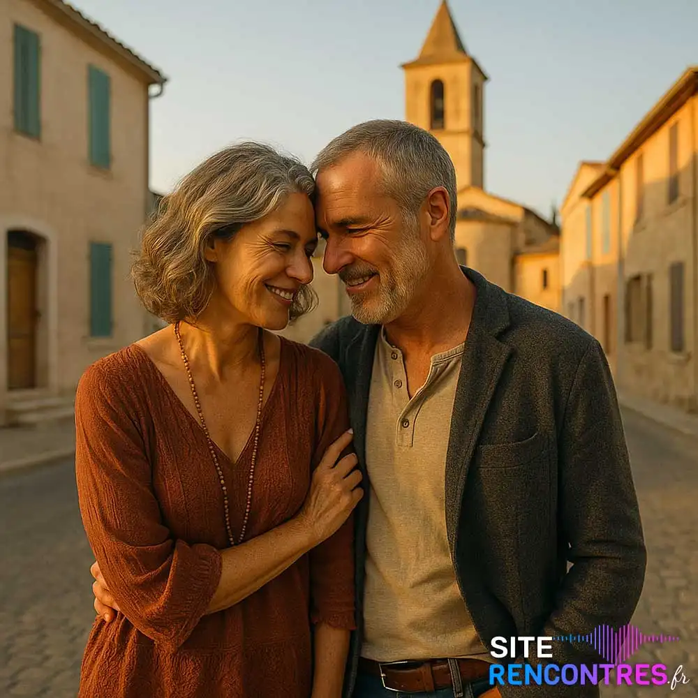 Couple complice devant la Halle Léo-Ferré à Gardanne – lieu emblématique pour rencontre culturelle et romantique en Provence