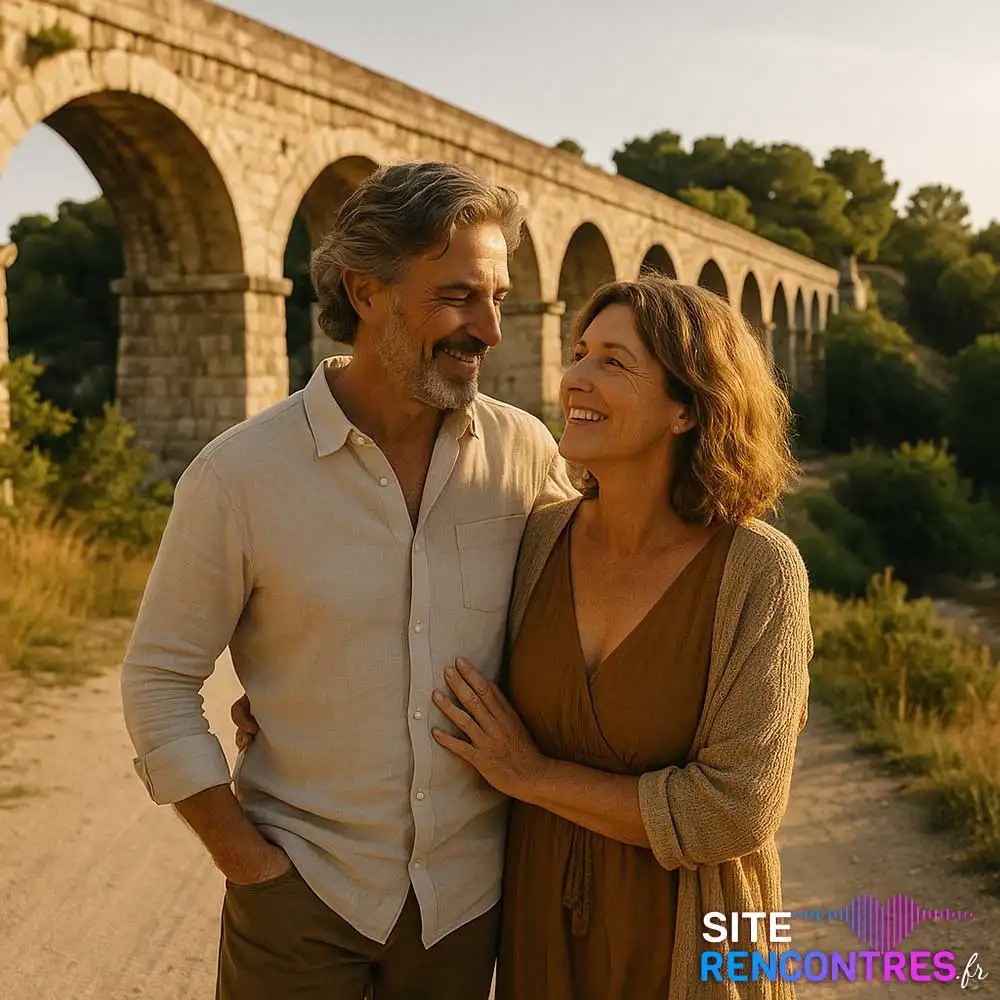 Couple complice devant le château de Septèmes à Septèmes-les-Vallons, moment romantique dans un lieu chargé d’histoire.