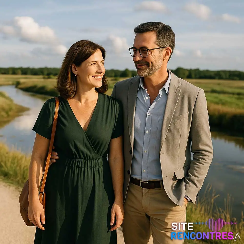 Faire une vraie rencontre à Biganos près de la Vallée de la Leyre Couple souriant dans la Réserve naturelle des marais de Boïen (Vallée de la Leyre)
– Rencontre gratuite et locale