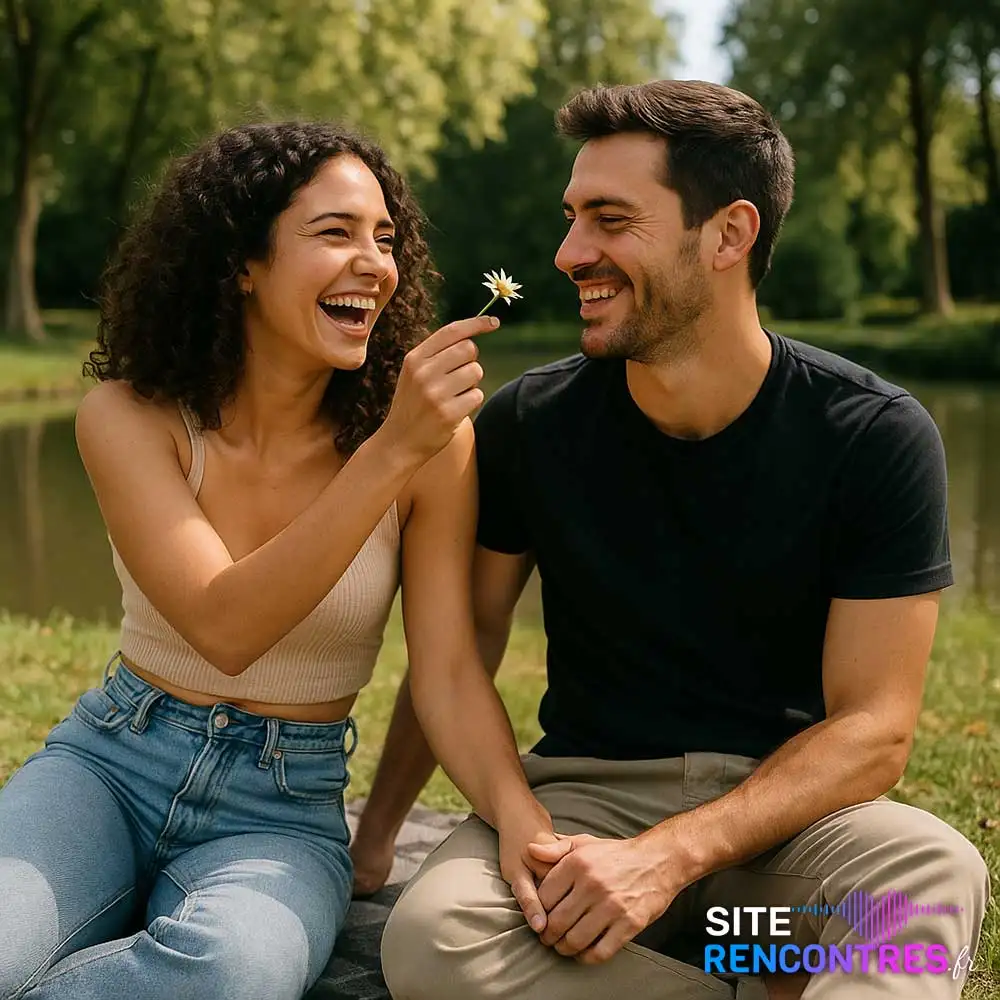 site de rencontre à Bruges - Jeune couple amoureux au Parc Ausone, près de l’étang à Bruges