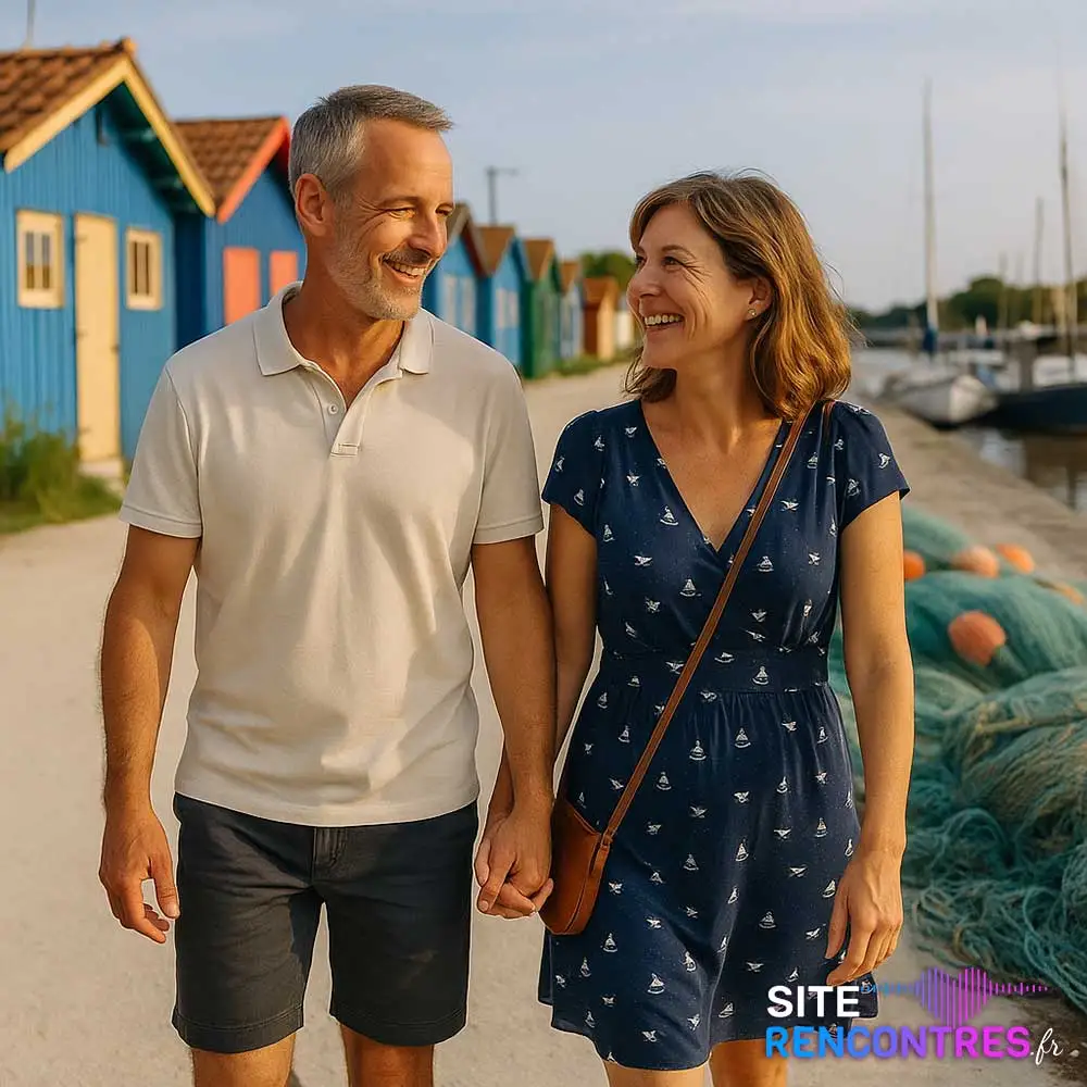 Jeune couple complice près de la Dune du Pilat à La Teste-de-Buch – Rencontre locale et naturelle