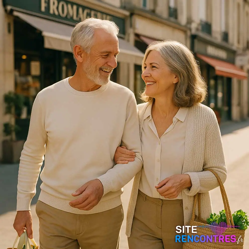 Couple senior complice au bois de Thouars à Saint-Médard-en-Jalles – Rencontre authentique et locale